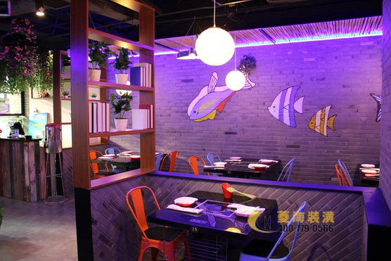 魚火鍋餐廳卡座設計